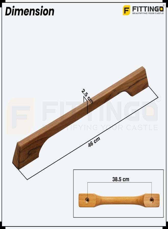 Fittingo Wooden Main Door Handle/Teak Wood Material/Wardrobe Handle for Cabinet/Pull & Push Handle for Door/Pack of 1 (18 Inch) - Image 3
